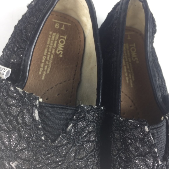 Toms Black Lace Toddler 9 Shoes Girls - Picture 2 of 6